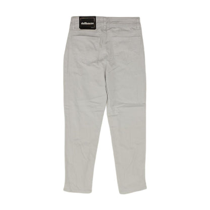 White Solid Five Pocket Pants