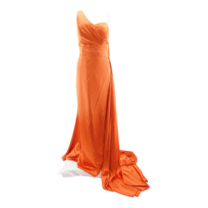 Orange Solid Maxi Dress