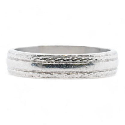 Platinum Milgrain Edged Band