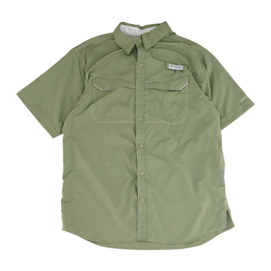 Olive Solid Short Sleeve Button Down