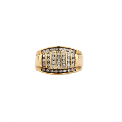 10K Gold Round Channel Set Pave Diamond Band