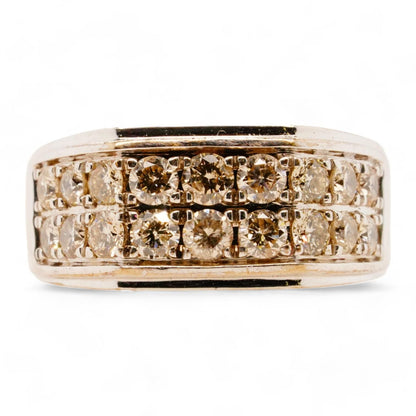 10K White Gold Round Diamond Band