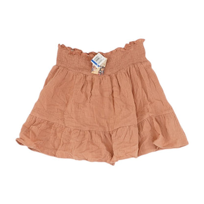 Brown Solid Mini Skirt