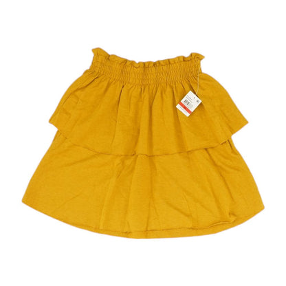 Yellow Solid Mini Skirt