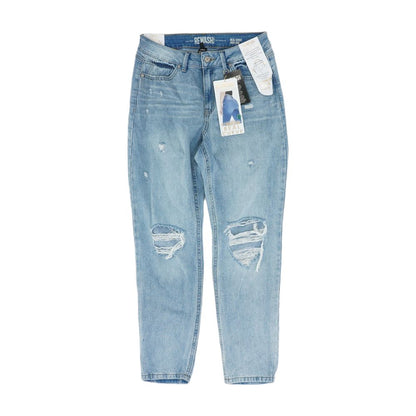 Blue Solid High Rise Jeans