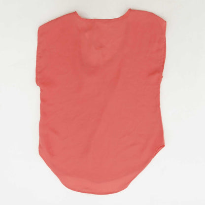 Pink Solid Short Sleeve Blouse