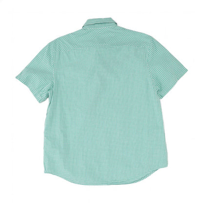 Turquoise Plaid Short Sleeve Button Down