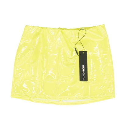 Neon Green Solid Mini Skirt