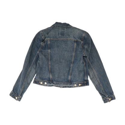 Blue Solid Denim Jacket