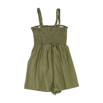 Green Solid Romper