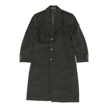 Black Solid Topcoat Coat