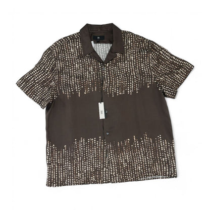 Brown Polka Dot Short Sleeve Button Down