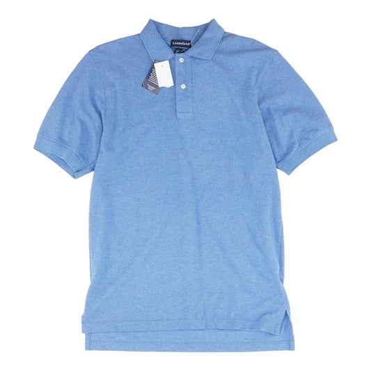 Blue Solid Short Sleeve Polo