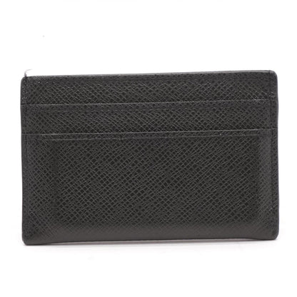 Black Leather Double Cardholder Taiga  Wallet