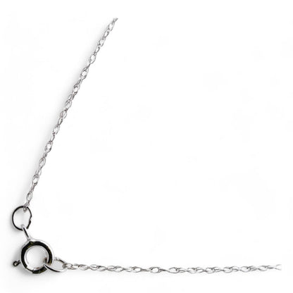 14K White Gold Pearl With White Sapphire Halo Pendant Necklace