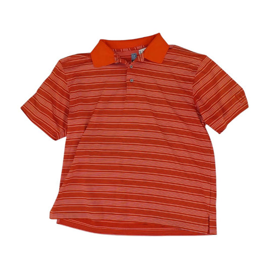 Orange Striped Short Sleeve Polo