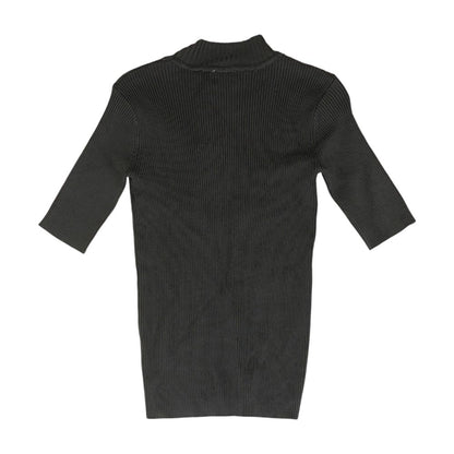 Charcoal Solid Mockneck Knit Top