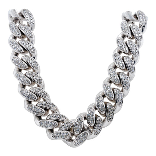 Silver Tone Sparkly Link Chain Necklace