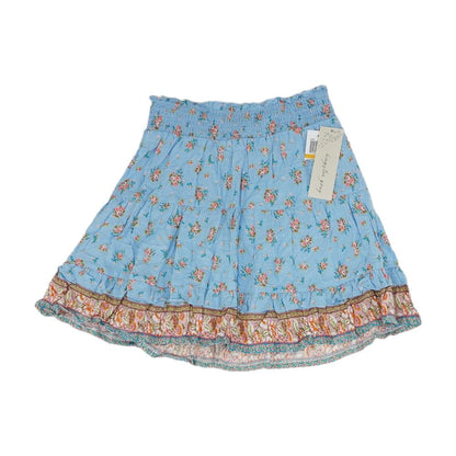 Blue Floral Mini Skirt