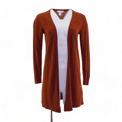 Rust Solid Cardigan Sweater