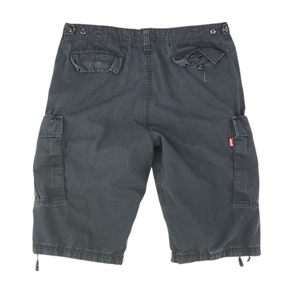 Black Solid Cargo Shorts