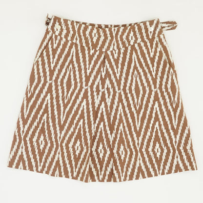 Brown Graphic Mini Skirt