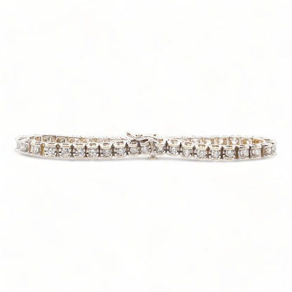 14K White Gold Round Diamond Tennis Bracelet