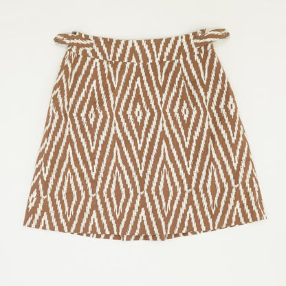 Brown Graphic Mini Skirt