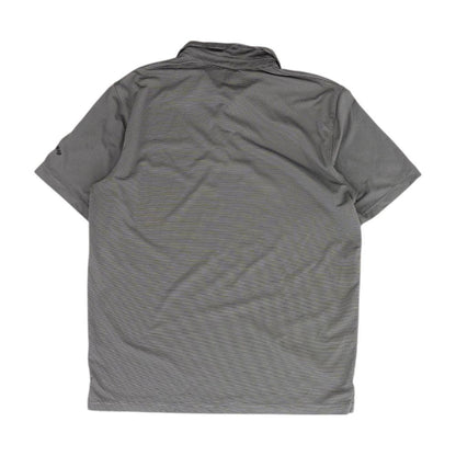 Gray Striped Short Sleeve Polo