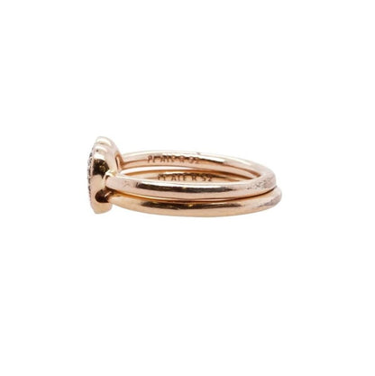 Rose Gold Tone Puzzle Heart Ring Set