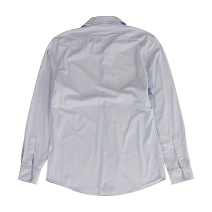 Blue Solid Long Sleeve Button Down