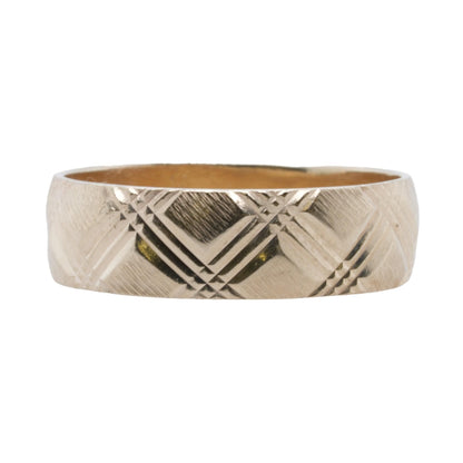 14K Gold Etched Band