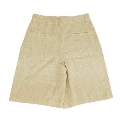 Beige Solid Shorts