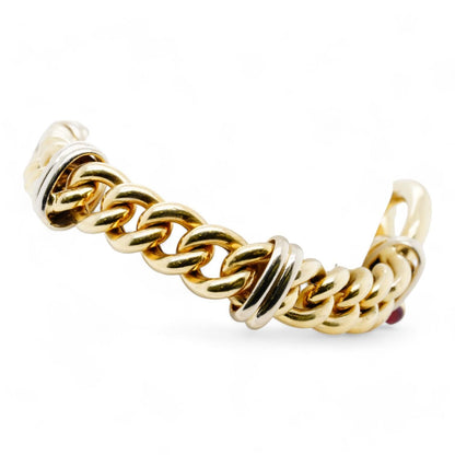 14K Gold Hollow Curb Link Bracelet