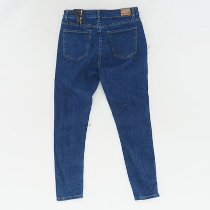 Blue Solid Boyfriend Regular Jeans