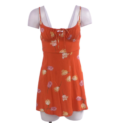 Orange Floral Mini Dress