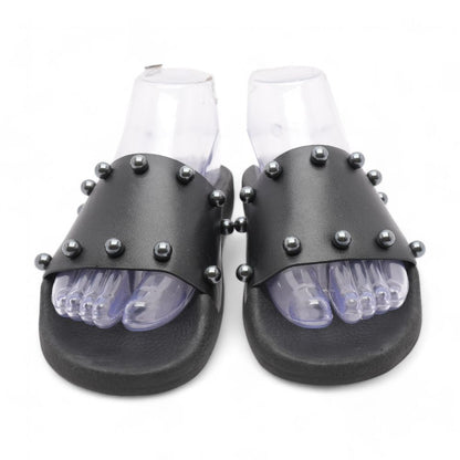 Black Casual Slide Sandals