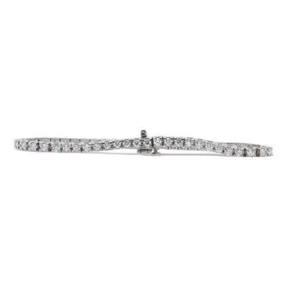 14K White Gold Round Diamond Tennis Bracelet