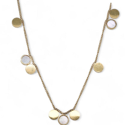 Gold Tone Disc Chain Necklace