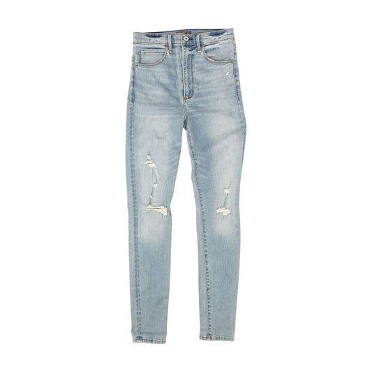 Blue Solid High Rise Skinny Leg Jeans