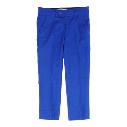 Blue Solid Dress Pants