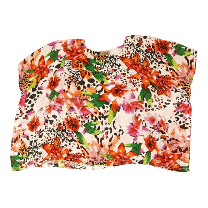 Multi Tropical Short Sleeve Blouse