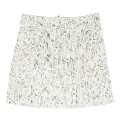 White Animal Print Mini Skirt