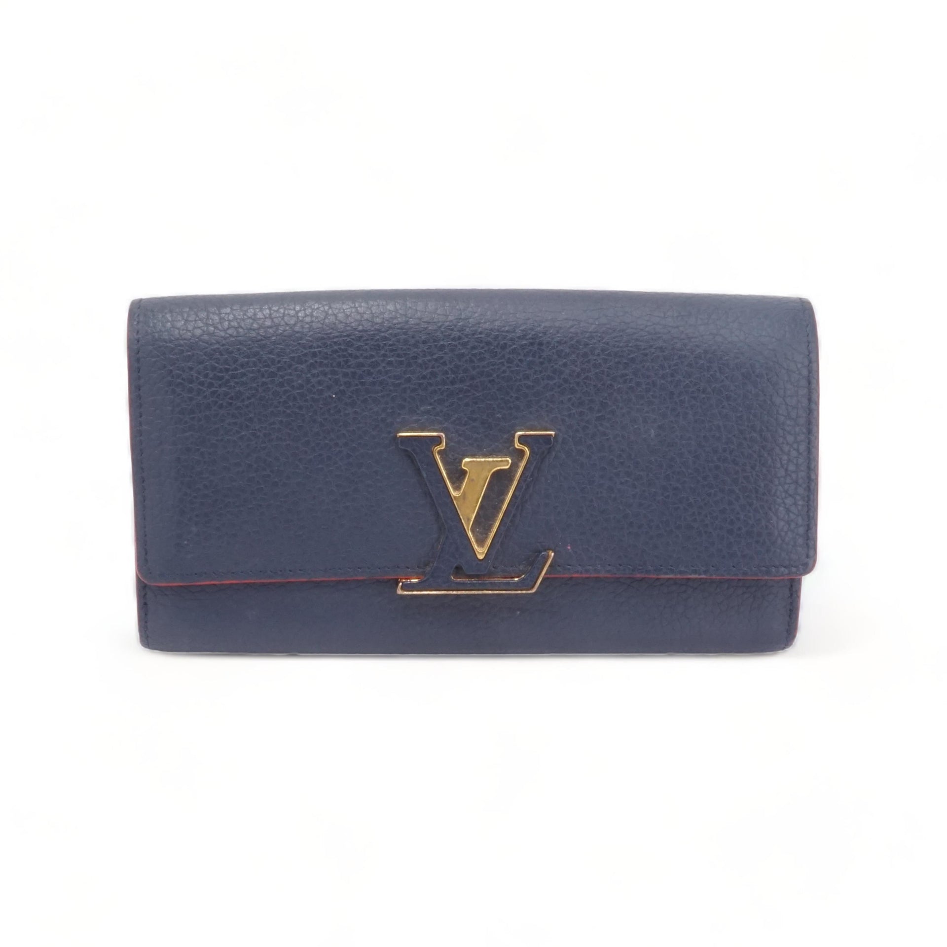 Beautiful Louis Vuitton Capucines wallet with blue and lilac
