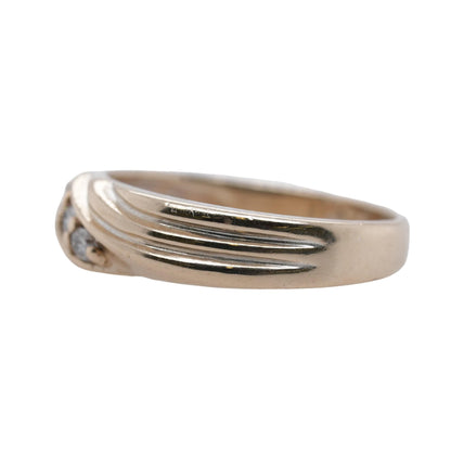 14K Gold Three Round Diamond Band