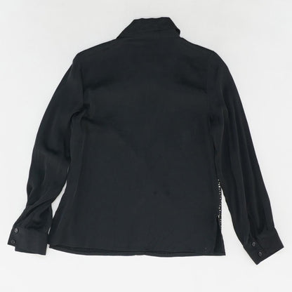 Black Solid Long Sleeve Blouse