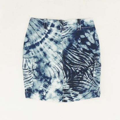 Navy Animal Print Mini Skirt