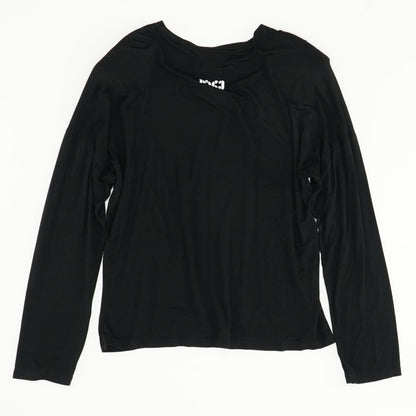 Black Solid Long Sleeve Blouse