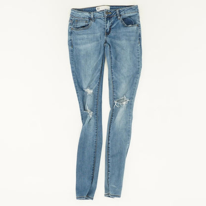 Blue Solid High Rise Skinny Leg Jeans