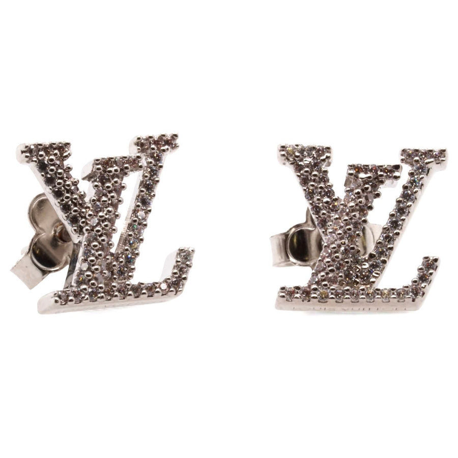Louis Vuitton LV Iconic Earrings Gold Rhinestone